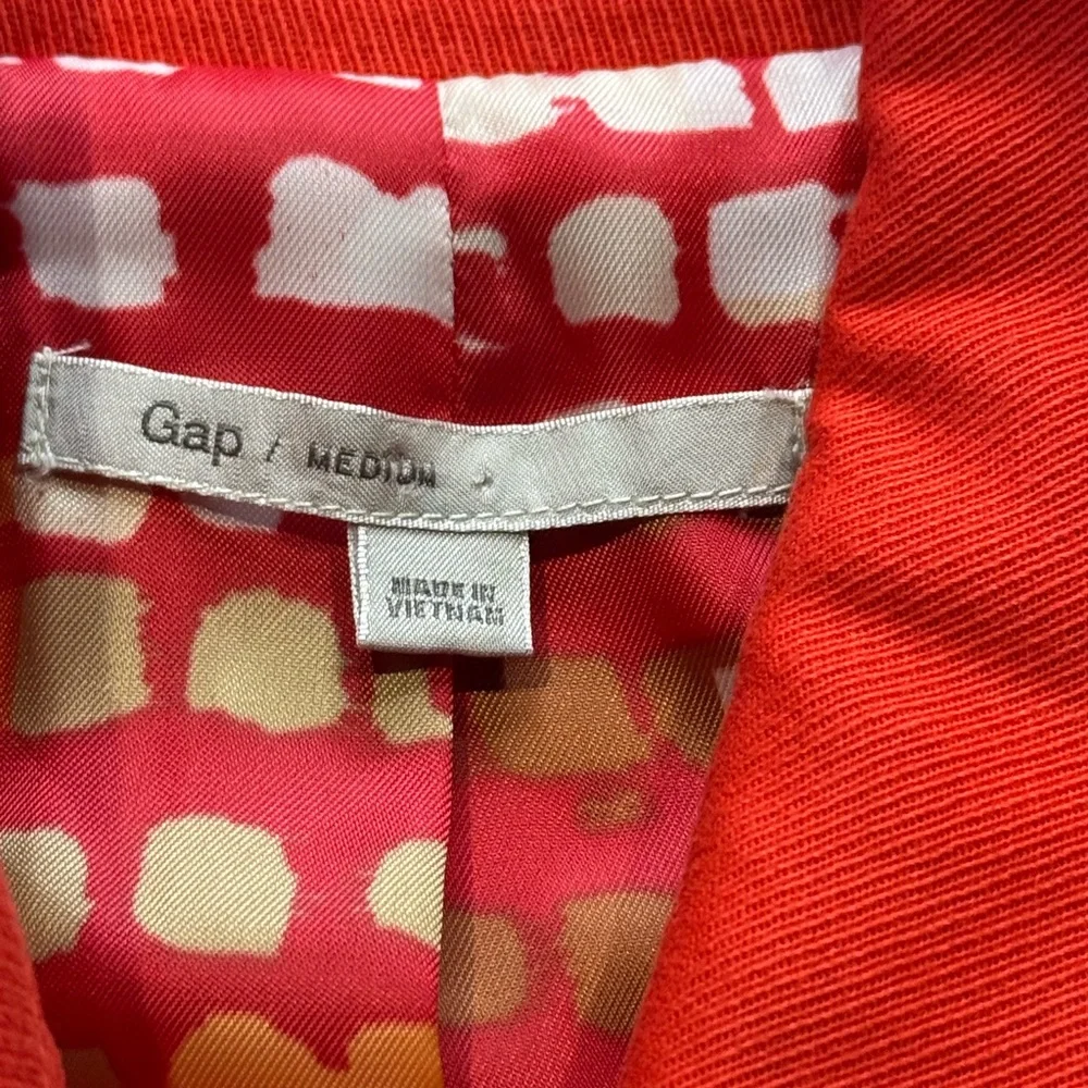 Gap Jacket Womens Medium Red Orange Cotton Double Breasted Button Peacoat EUC - Picture 8 of 8